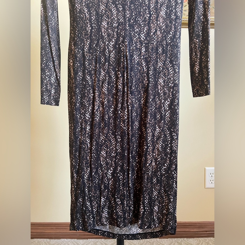 MaxMara Dress Snakeskin Tessuto Italian Jersey Brown Tan Size 14 (44) - Picture 9 of 17